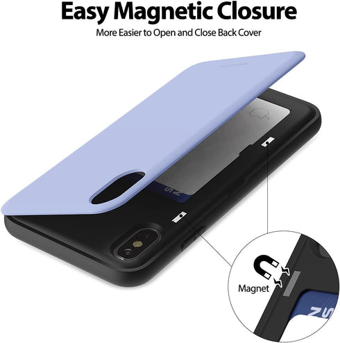 GOOSPERY Magnetic Secure Bumper Compatible with iPhone Xs Max Case, Card Holder Wallet Case, Easy Magnet Auto Closure Protective Dual Layer Protec...