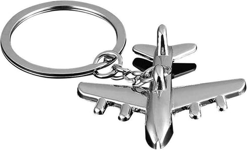 Polished Silver Aircraft Airplane Model Metal Keychain Key Chain Ring Keyfob Keyring(Airplane)...