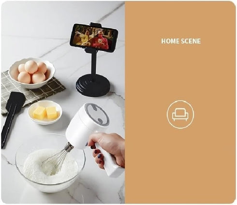 Portable Wireless Hand Mixer, USB Rechargable Handheld Egg Beater with 2 Detachable Stir Whisks, 5 Speed Modes, Mini Cordless Helper for Kitchen B...