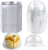 Hewnda 50 Pack 2 Inch of Clear plastic mini cake box muffins box cookies cookies muffins dome box wedding birthday gift box (silver)...