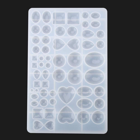 Jewelry Casting Molds,DIY Silicone Mold Beads Making Jewelry Necklace Bracelet Resin Pendant Drop Craft Tool with Round Oval Heart Shape...