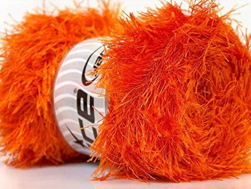 100 Gram Orange Eyelash Yarn Ice Fun Fur 164 Yards......