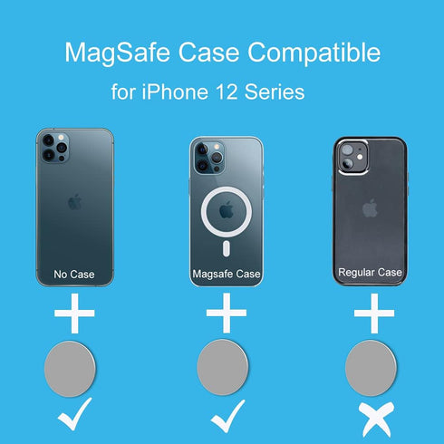 Sticky Magnetic Wall Holder for iPhone Magsafe, Wall Mount, Cradle for iPhone 15/14 / 13/12, pro, Mini, Pro Max, Pack of 2, with Command Strip Adh...
