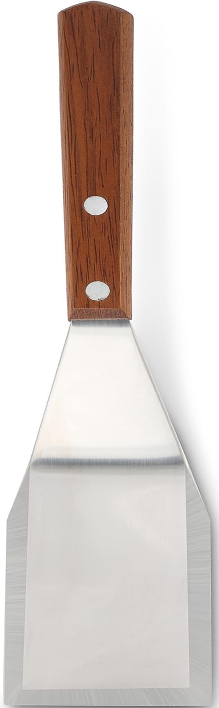 Homi styles Cookie/Brownie Spatula Small Metal Spatula With Merbau Wooden Handle | Heavy Duty Stainless Steel Flipper With Beveled Edges | Small S...