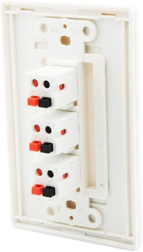 Premium 3 Speaker Wall Plate, Speaker Plug, Supports 3 Speaker Configurations, Speaker Port for Wall Speaker Wire, Speaker Wire in Wall, Wire Wall...