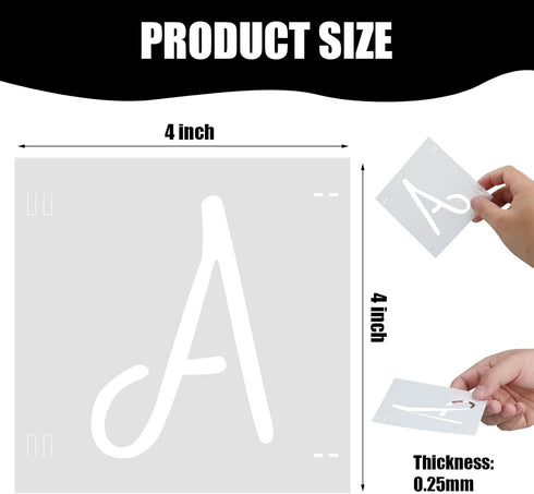 38 Pieces Letter Stencils Reusable Plastic Letter Number Templates Alphabet Art Craft Stencils Symbol Numbers Craft Stencils Interlocking Stencil ...