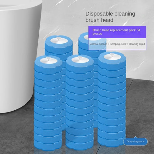 54 Counts Toilet Brush Disposable Refills, Cleaning Bowl Wand Bathroom Cleaner Refill Heads(54pcs Blue Ocean Refills)...
