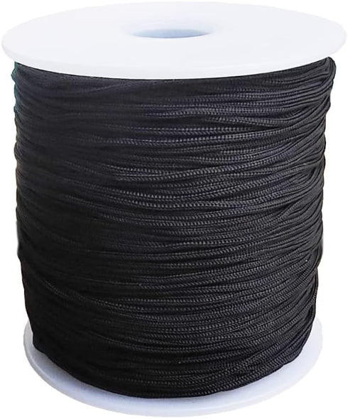 1.0 mm Nylon Cord Beading Braided Thread String for Chinese Knotting, Friendship Bracelets,Macrame,Necklaces,Jewelry Making 136 Yards (Black)...