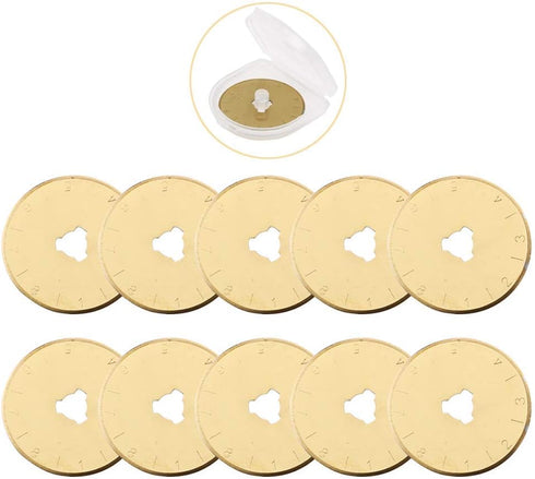 AUTOTOOLHOME Titanium Rotary Cutter Blades 28mm 10 Pack Replacement Quilting Scrapbooking Sewing Arts Crafts Farbric Paper Cutting Tool (28mm)...