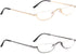 Half Frame Reading Glasses, Half Metal Moon Readers for Women Men 2 Pairs 1.25...