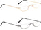 Half Frame Reading Glasses, Half Metal Moon Readers for Women Men 2 Pairs 1.75...