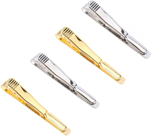 4 Pcs Tie Clips for Men Gold Silver Tie Bar Set for Regular Ties Necktie Clasp Suit Clip for Men Gift for Weeding Meeting Party Business...