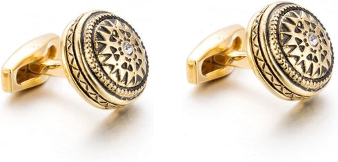 Celtic Knot Cufflinks for Men, Round Cross Cufflinks, Rhinestone Crystal Flower Cuff Links, Viking Celtic Filigree Shirt Tuxedo Cufflinks, Punk Cu...