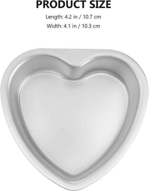 Luxshiny Heart Cake Pan 5pcs 4 Inch Mini Cake Pans Heart Shaped Cake Baking Moulds Aluminium Cake Tin Cheesecake Pan Bakeware for Wedding Birthday...
