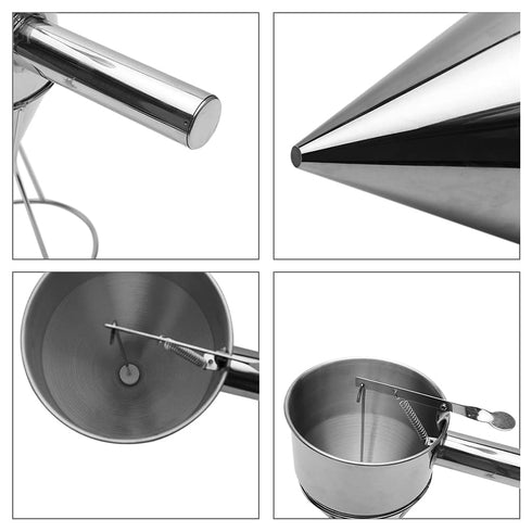 Batter Dispenser, Multipurpose 40oz Stainless Steel Pancake Batter Funnel Dispenser with Stand Great for Pancakes, Cupcakes, Waffles or Any Baked ...