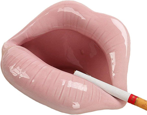 Creative Ceramic Cigarette Ashtrays with Lips Style Fashion Home Decorations?Pink?...