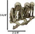 Ebros Gift Whimsical Gothic See No Evil Hear No Evil Speak No Evil Skeletons Shelf Sitter Figurines 3.75" Tall Ossuary Macabre Decor Accent...