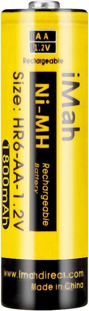 iMah HR6 AA rechargeable batteries Ni-MH 1.2V 1800mAh for Flashlight Remote Control Car Toys Clock, also Compatible with Panasonic BK-3MCCA8BA BK-...