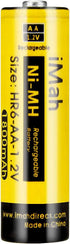iMah HR6 AA rechargeable batteries Ni-MH 1.2V 1800mAh for Flashlight Remote Control Car Toys Clock, also Compatible with Panasonic BK-3MCCA8BA BK-...