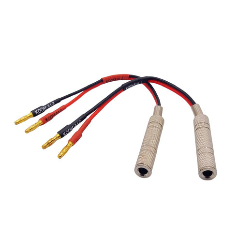 2-Packs 1/4 Inch TS Female to Banana Plug, 6.35mm Female Jack to Banana Plug Speaker, Flexible Silicone Audio Banana Plugs for Speaker Wire(6 inch...