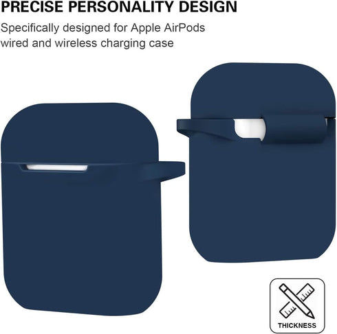 ATUAT Compatible with AirPods Case Cover, Full Protective Silicone Skin Dust-Proof Designed for Apple AirPods 1st 2nd Generation with Keychain, Fr...