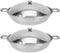 Kichvoe Stainless Steel Wok Pan with Lid 2pcs Double Handle Everyday Pan Nonstick Frying Pan Shabu Pot Seafood Cookware Fits All Stoves for Home O...