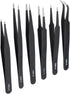 6PCS Tweezers Set Blunt Tip Anti-Static Curved of Tweezers ESD Electronics Laboratory Work Jewelry-Making Craft, Soldering Multiple Usage...