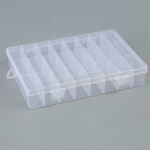 Diamond Embroidery Box Translucent Plastic Storage Organizer with 24 Mini Compartments Grids DIY Jewelry Bead Gem Container (White)...