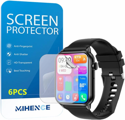 Screen Protector Compatible for HGYPK 1.85" Smart Watch, HD Full Coverage TPU Protective Film Compatible for HGYPK 1.85" Smart Watch (6PCS)...