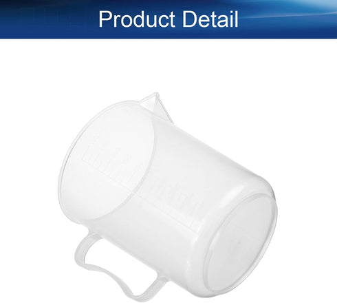 Bettomshin 1Pcs 1000ml Metric Plastic Graduated Beaker, Lab Beakers Multipurpose Mixing Cups Measuring Cup Transparent for Lab Kitchen Liquids...
