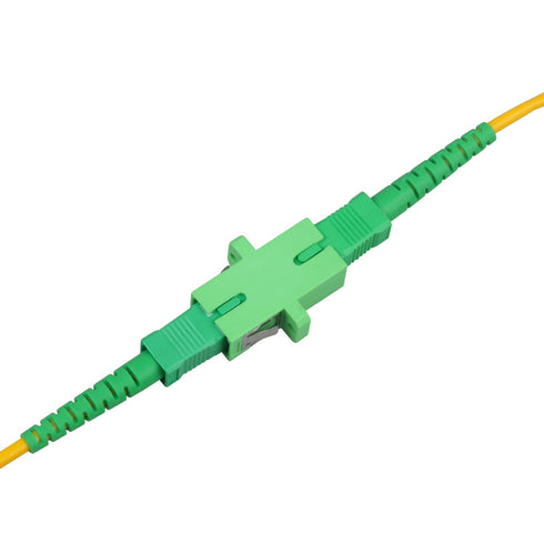 50PC Fiber Optical Coupler Green SC Singlemode Fiber Optic Adapter, SC Female to SC Female APC Single Mode Fiber Optical Coupler, Network Internet...