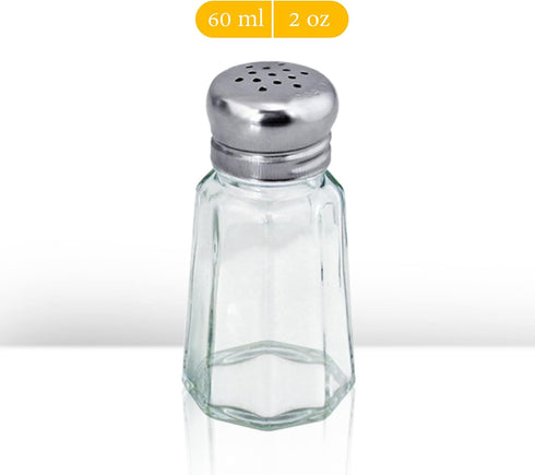 1st Choice Salt and Pepper Shakers with Stainless Tops Set of 2 (Paneled Shakers)...