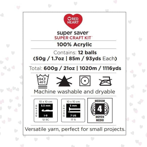 Red Heart Super Saver Super Yarn Craft Kit for Crochet & Knitting & Amigurumi Projects......