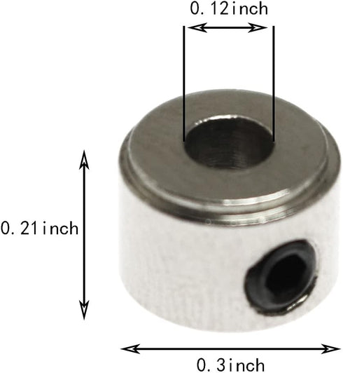Maxmoral 30PCS 1/8'' Plated Landing Gear Stopper Set Wheel Collar 8x3.1mm / 0.3''x 0.12'' Remote Control Aircraft Replacement RC Airplane Model Ai...