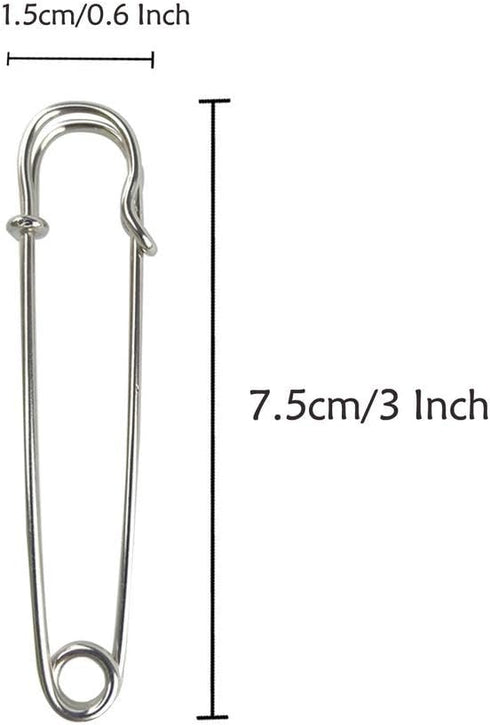 Safety Pins Extra Large Heavy Duty - YiwerDer 22PCS 3Inch Blanket Pins, Strong & Sturdy Bulk Pins for Blankets, Skirts, Crafts, Kilts - Silver...