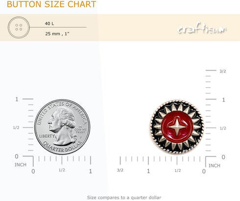 20 pcs Color Contrast Black Enamel Silver Star Sewing Metal Shank Buttons for Coats -25mm -1"...