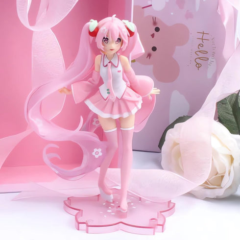 JIANYING Miku Figure Anime Figures Pink Cherry Blossoms Figure Gift Desktop Collection Ornament 7.8"...
