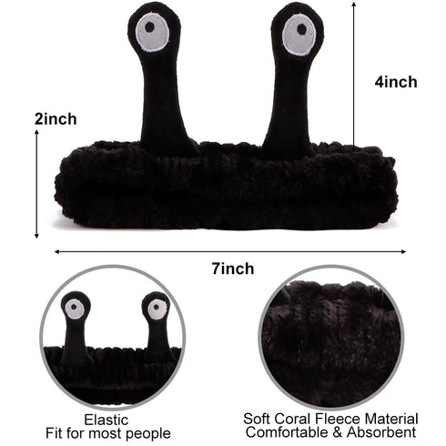 Snail Face Wash Headband Spa Headband for Women Wristband Cute Skincare Headbands Coral Fleece Wrap Hair Band Spa Accessories for Makeup Shower Sp...