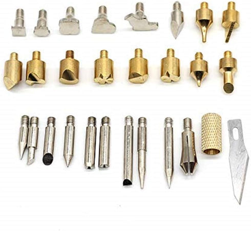 28pc Wood Burning Pen Tips With Stencil Set Soldering Iron Working Carving Burner For Working Tools...
