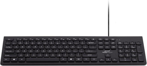 Monoprice Low-Profile Spill-Resistant Silent Keyboard – Membrane Water-Resistant Coating 10 Million Keystrokes - Workstream Collection,Black...