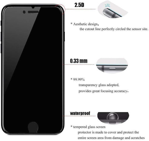 PEHAEL 3Pack for iPhone 8 Plus/iPhone 7 Plus Privacy Screen Protector Anti-Spy Tempered Glass Film 9H Hardness Easy Installation Bubble Free [5.5 ...
