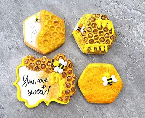 Bee Cookie Cutters 7-Pc. Set Made in the USA by Ann Clark, Cute Bee, Small Flower, Honey Pot, Beehive, Honeycomb and more...