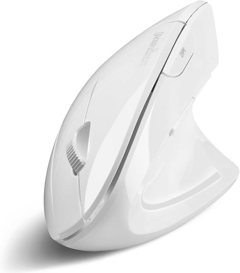 Perixx PERIMICE-813W Bluetooth Vertical Mouse - Wireless 3-in-1 Multi-Device Spec - Travelling Carry Bag - Ergonomic Right-Handed Design - White...