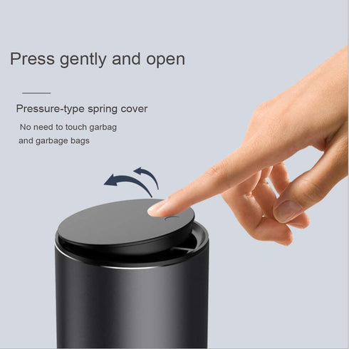 KOOMTOOM Alloy Mini Car Cup Holder Garbage Can, 300ml Dismountable Trash Bin Trash Garbage Can with Lid Leak Proof for Car Universal (Dark Gray)...