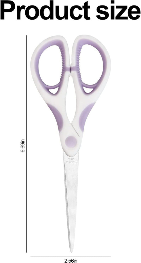 Multipurpose Stainless Steel Scissors 6.7" Purple Sharp Shears Comfort-Grip Scissors for Fabric Craft Office Supplies (Purple)...