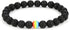 LGBT Natural Stone Bead Stretchy String Lesbian Gay Pride Bracelet Handmade Adjustable Rainbow Gemstone Seed for Men Women Friend LGBTQ Friendship...