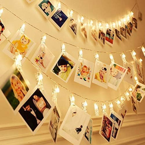 20 Photo Clip String Lights LED Fairy Twinkle Lights for Hanging Pictures,Home Wall Halloween Thanksgiving Christmas Party Wedding Festival Indoor...