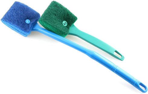 LQ Industrial 2PCS Fish Tank Cleaning Brush 2 Colors Aquarium Fish Tank Double Sided Cleaning Sponge Brush...