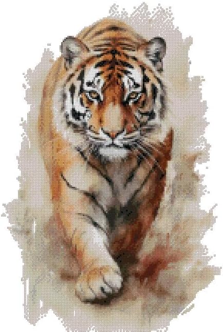 Tiger walks in, wild animal cotton counted cross stitch kits,150x200 stitch, 26x36cm, Egyptian cotton thread, 14 count counted cross stitch kits...