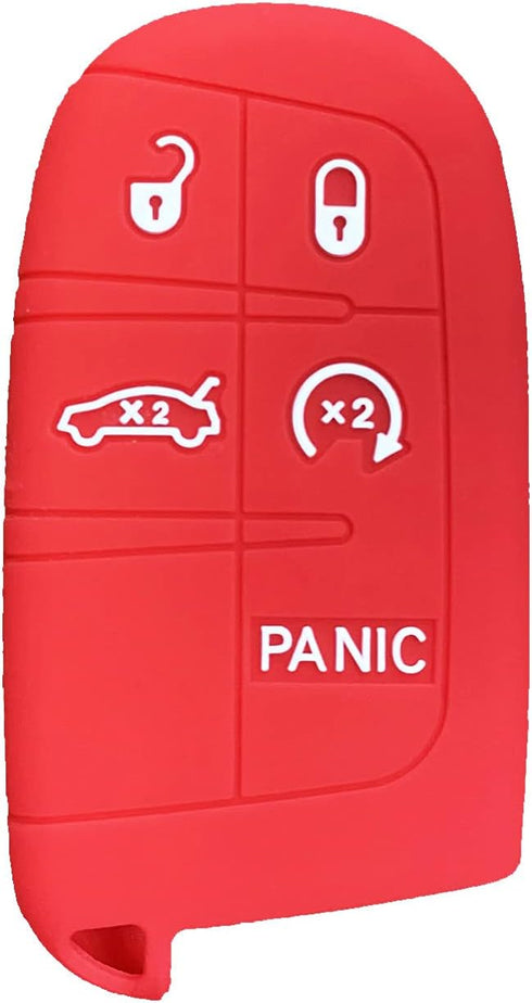 Silicone 5 Buttons Smart Key Fob Remote Cover Case Keyless Entry Protector Bag for Jeep Grand Cherokee Dodge Challenger Charger Dart Durango Journ...